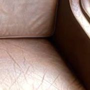 Leather sofa, vintage Scandinavian sofa in camel leather