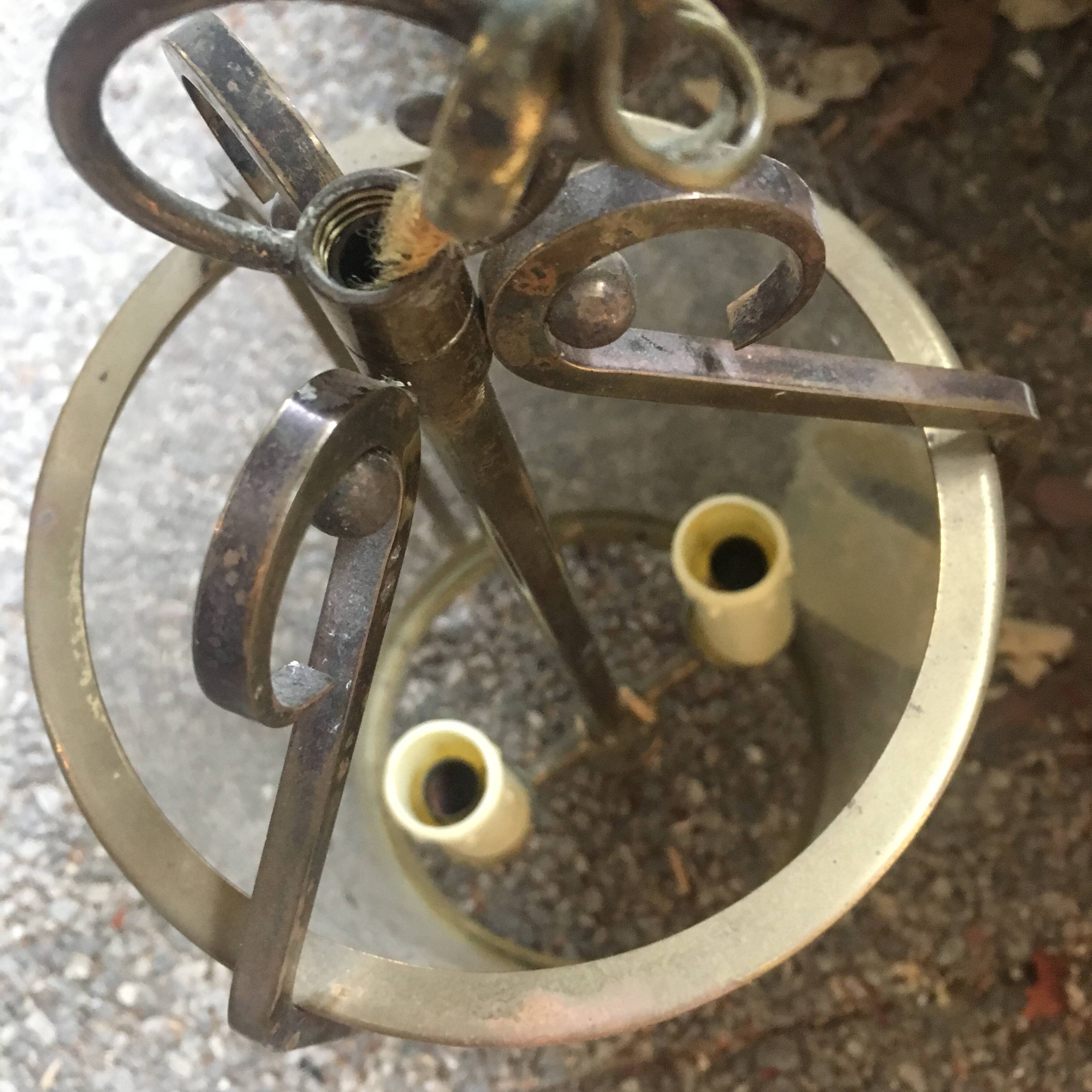 Round brass lantern from the 1950s.