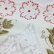 Nappe vintage ovale décor floral ses 8 serviettes