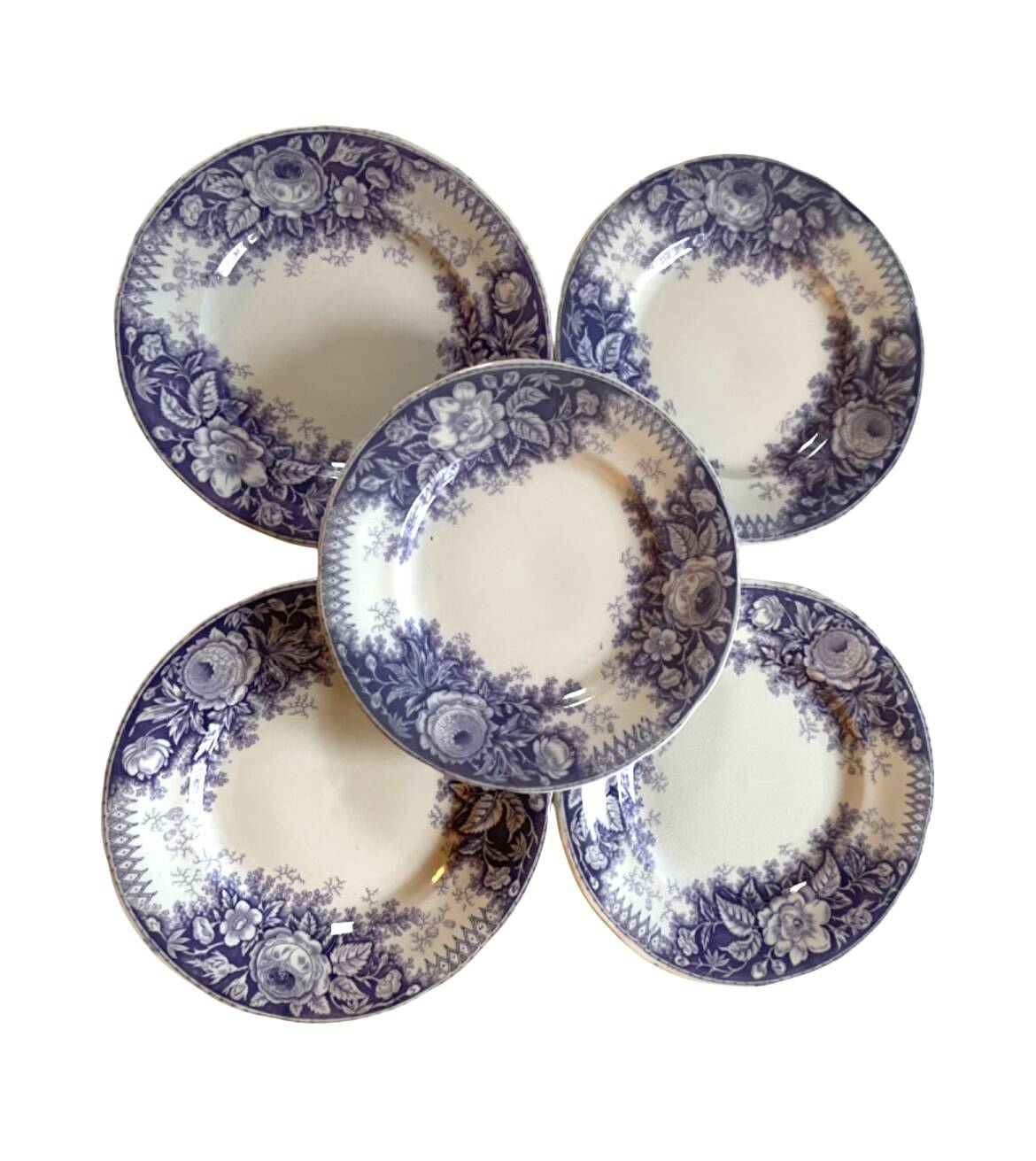 Assiettes dessert Sarreguemines modèle Jardinière XIXEME