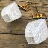 Glass and gold metal tulip wall lights