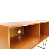 Gibbs teak record sideboard on hairpin legs mid century