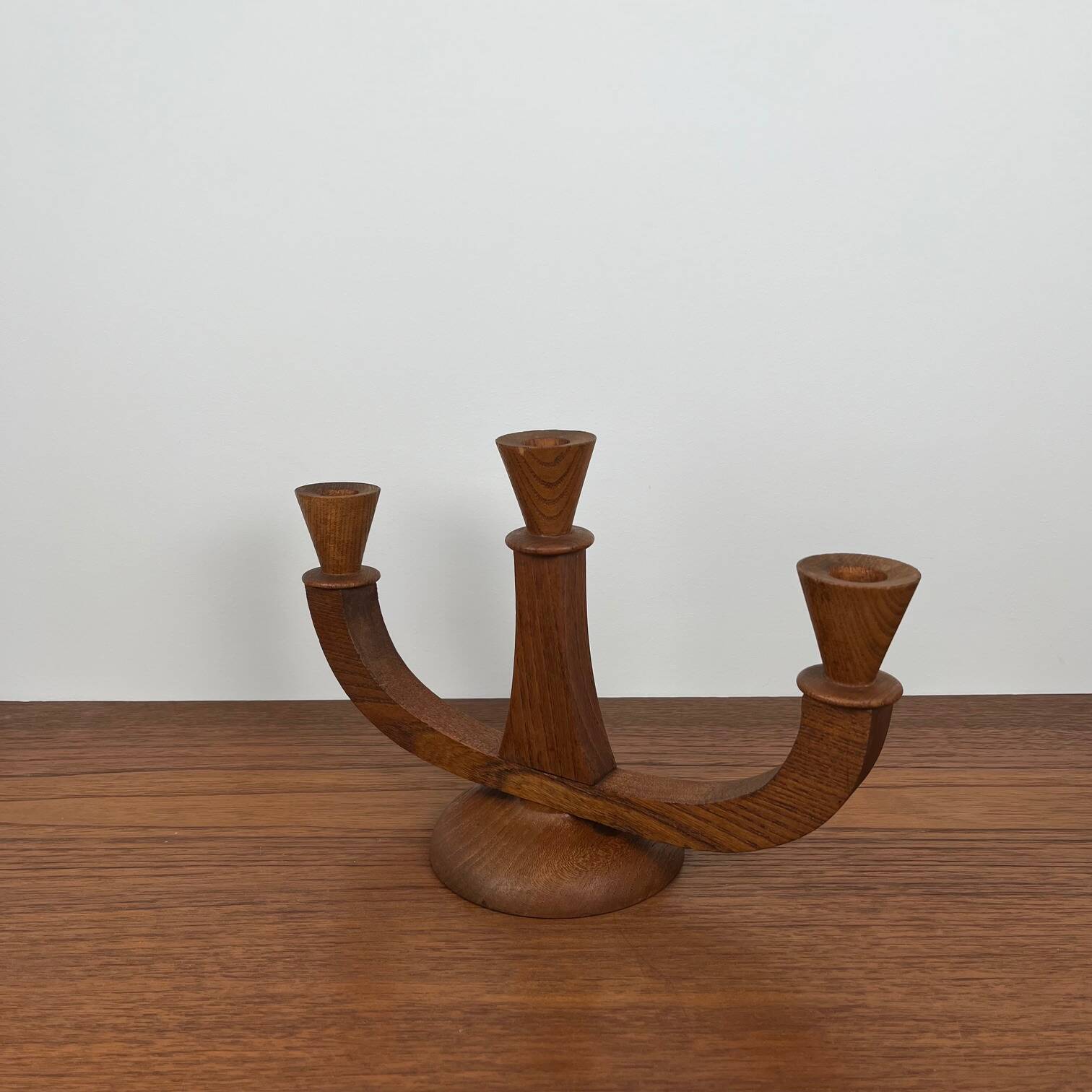 3-arm teak candle holder, 1960/70