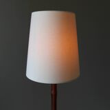 Vintage floor lamp with bamboo-style leather base