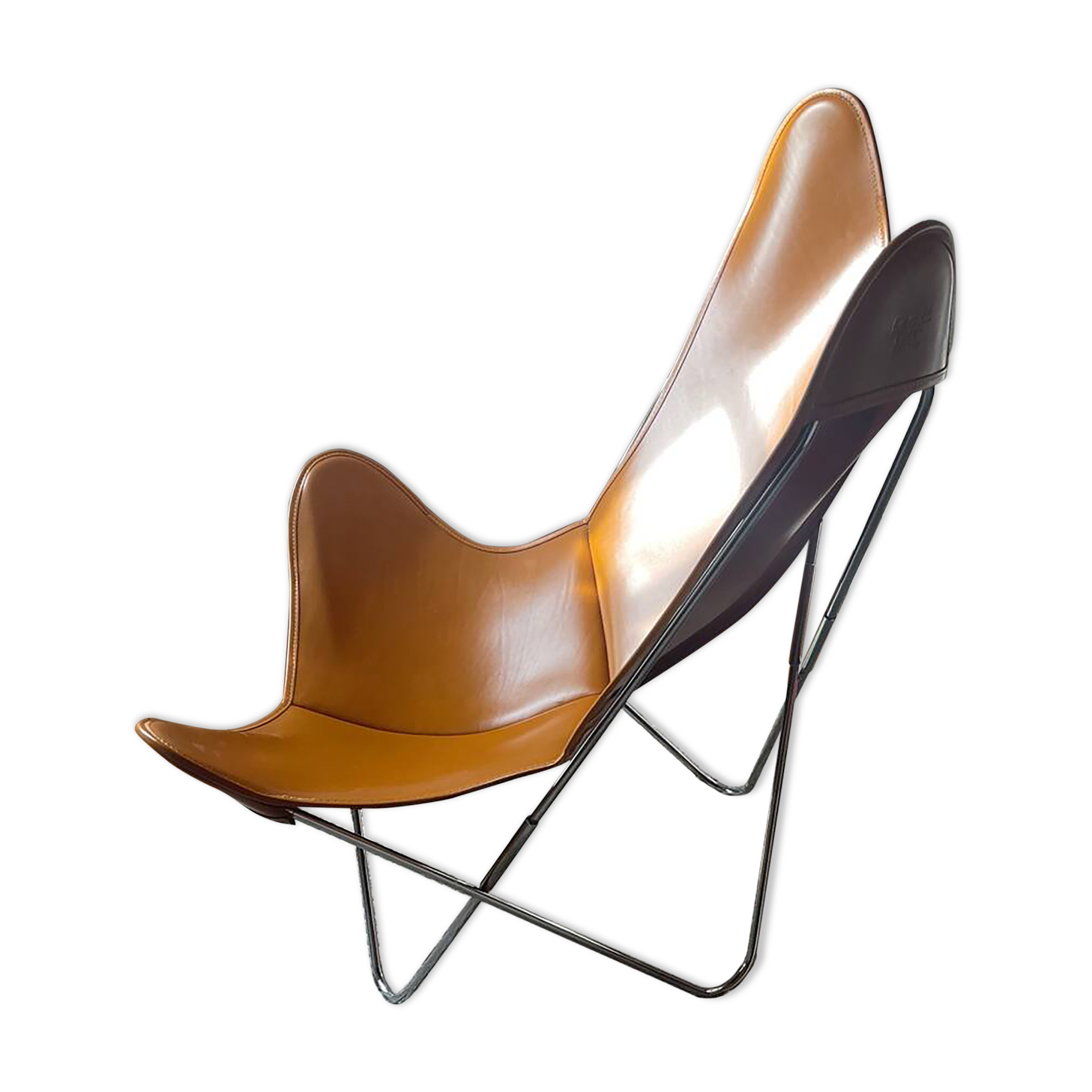 Butterfly AA armchair chrome/leather