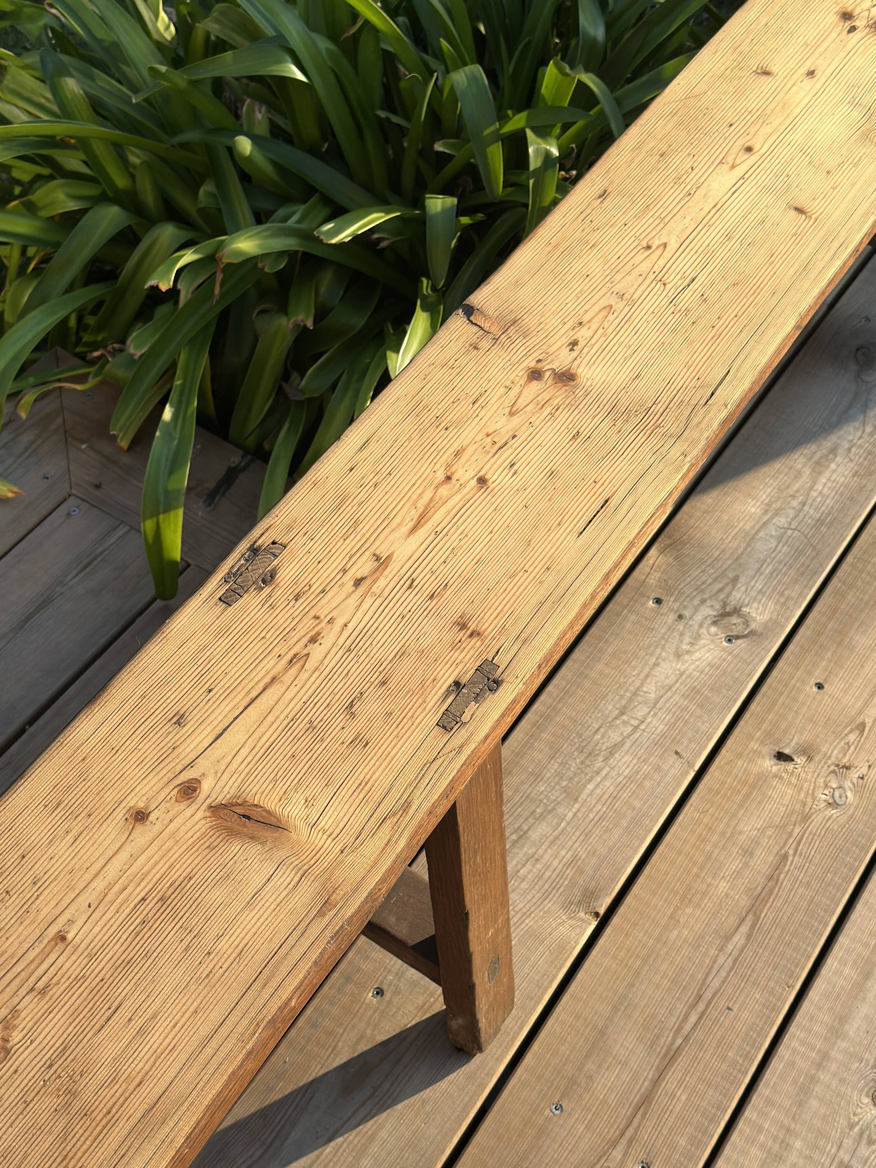 Large antique solid wood bench – 2.40 m