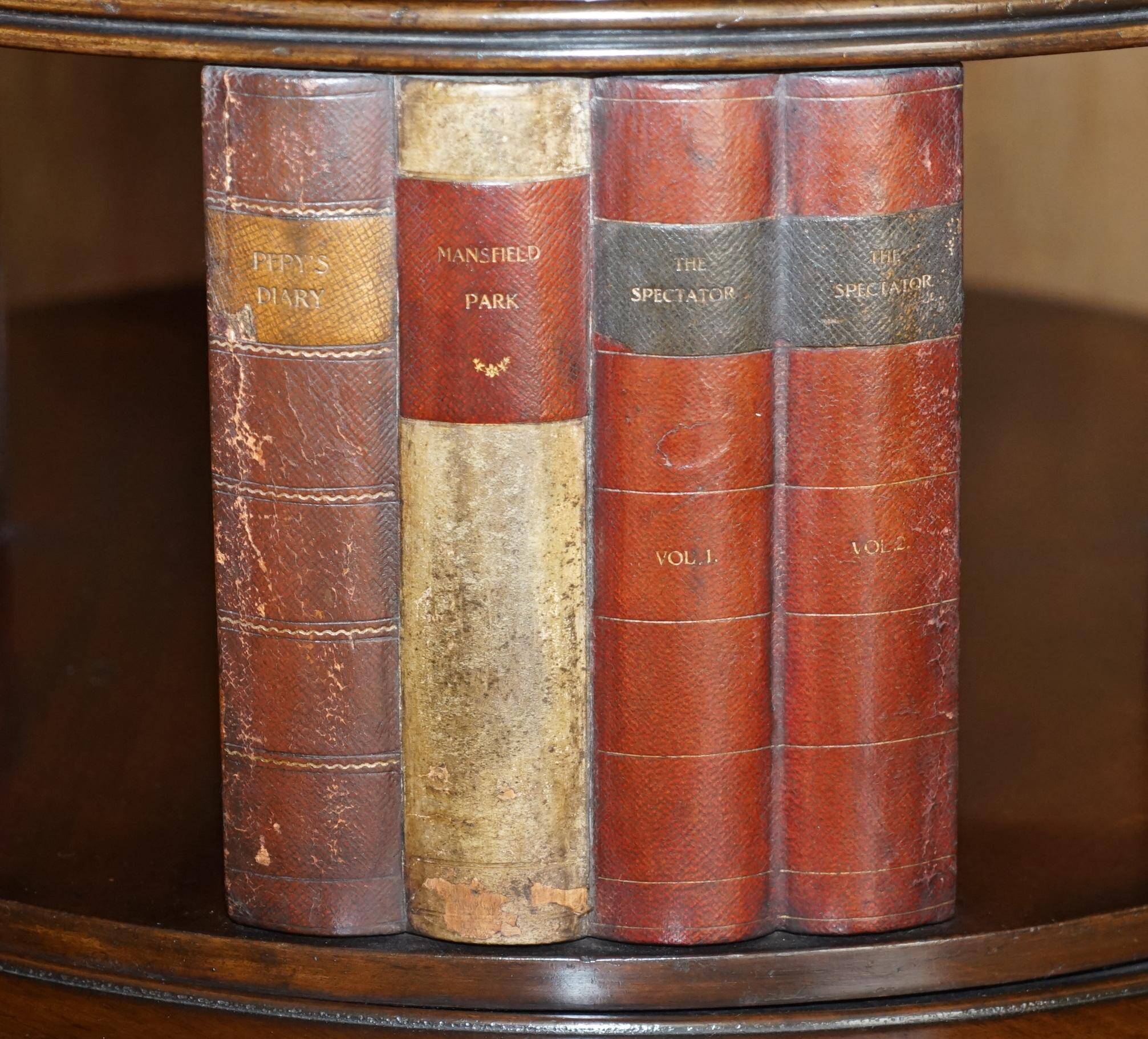 Restored hardwood revolving library circa 1810 Regency
