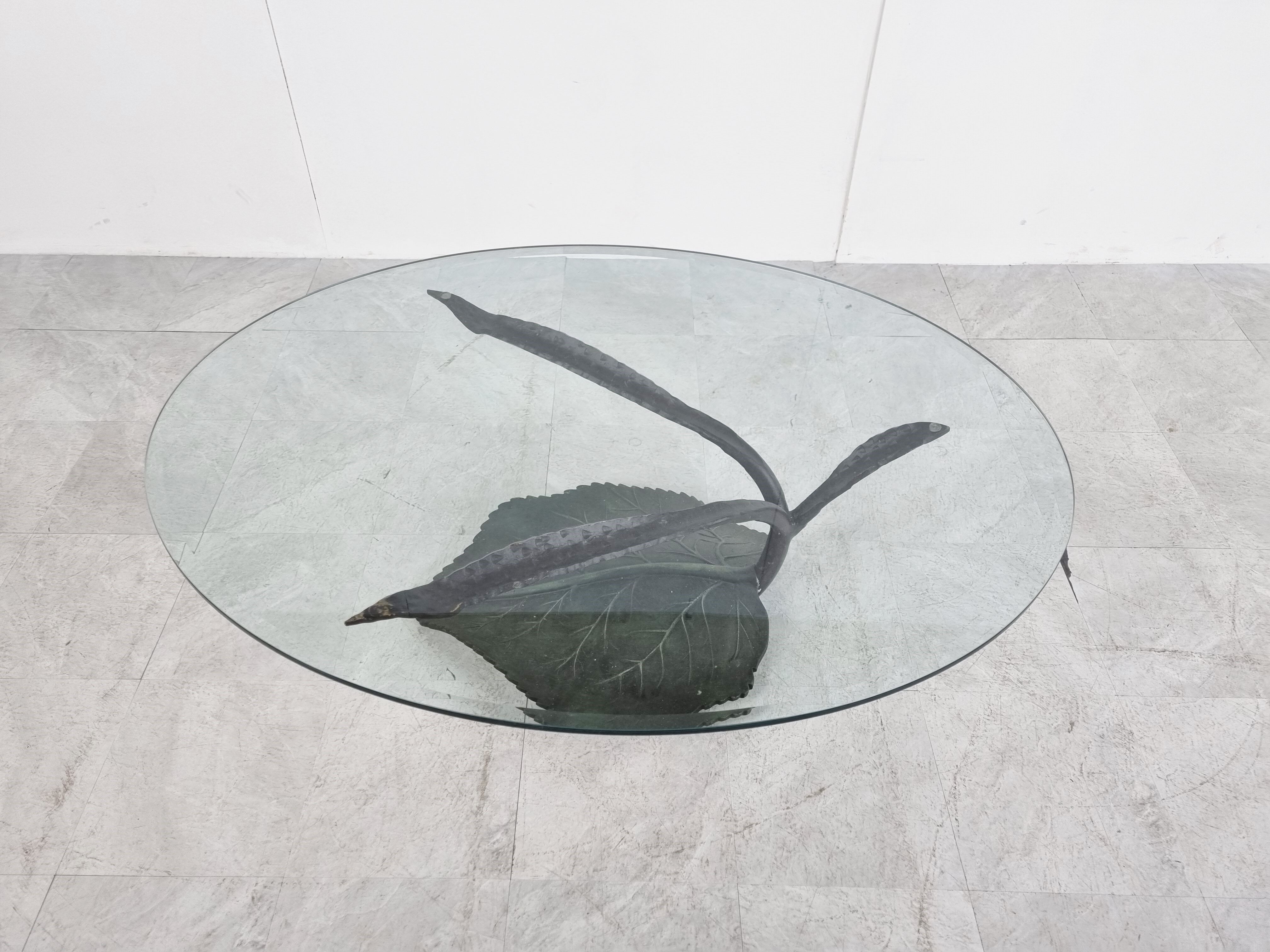 Sculptural leaf coffee table, 1970s