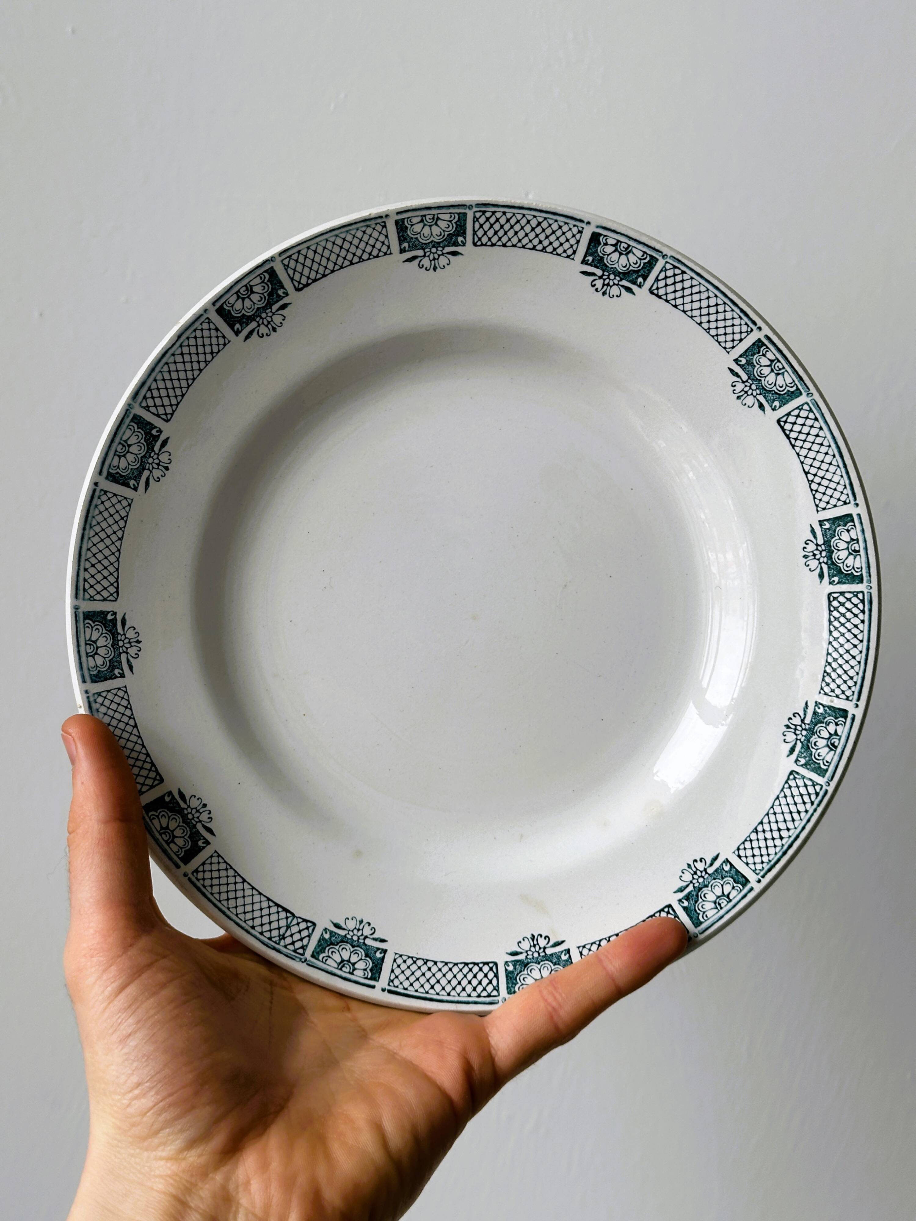 5 assiettes en terre de fer