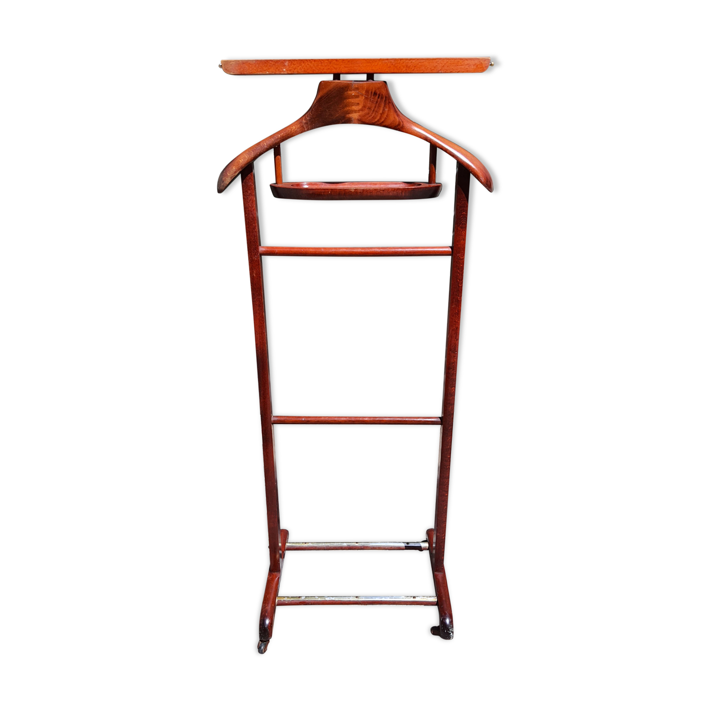 Wooden night valet and brass wheels