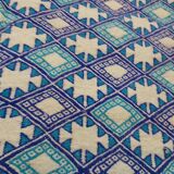 Tapis bleu multicolore fait main 152x275cm