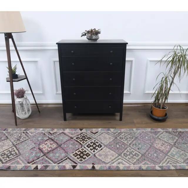 Vintage Turkish Hand-Knotted Runner Rug 73x350