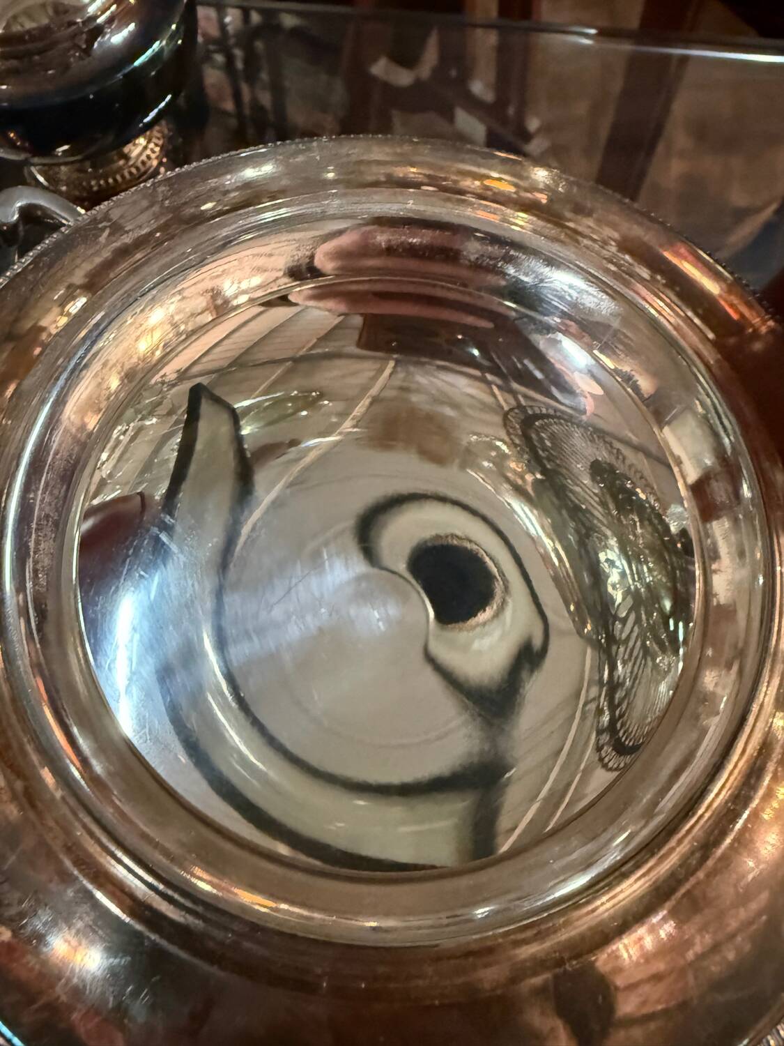 silver-plated caviar server