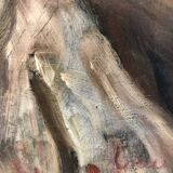 Melancholic female nude, in a sculpted baroque frame