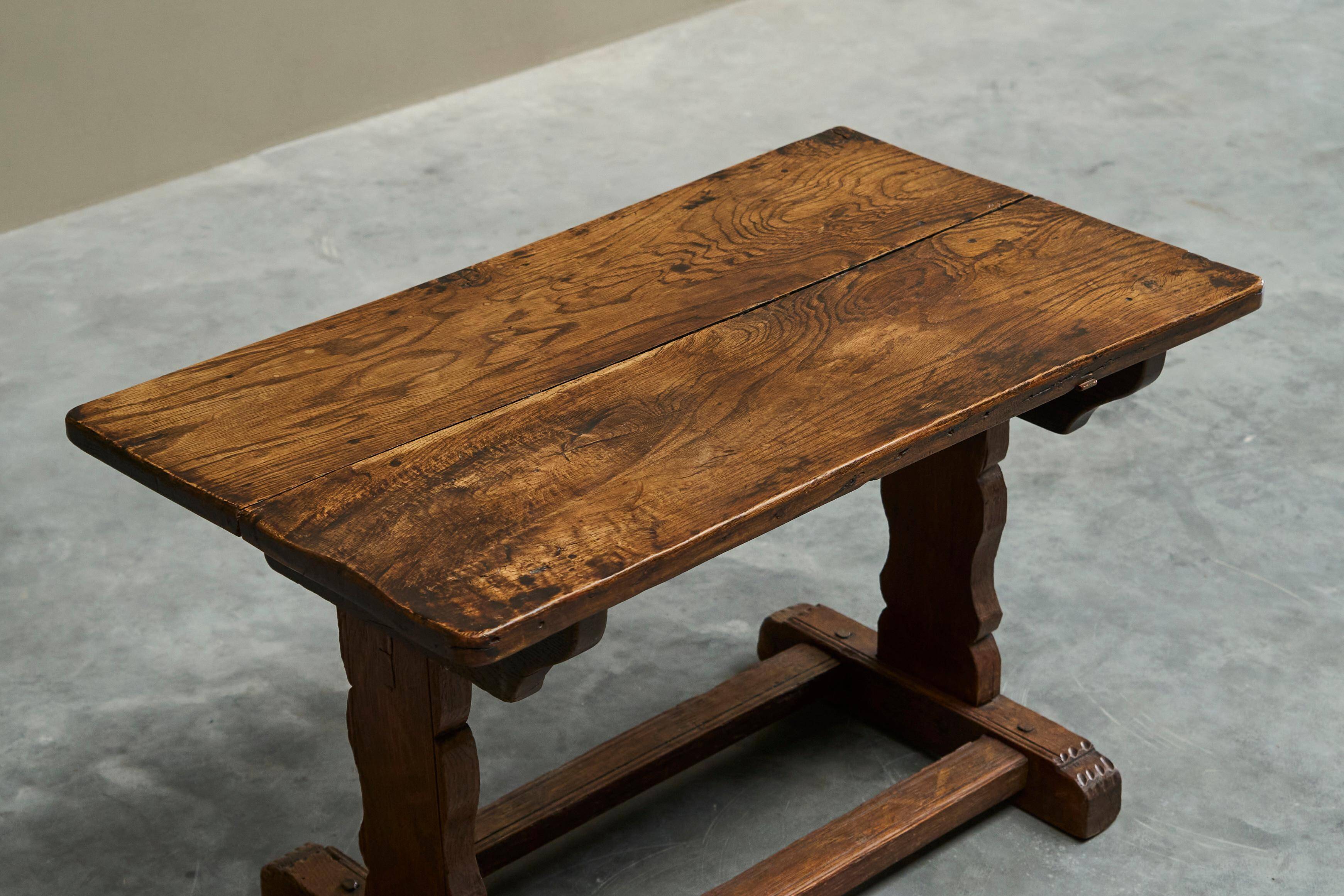 Wabi Sabi style side table in solid oak