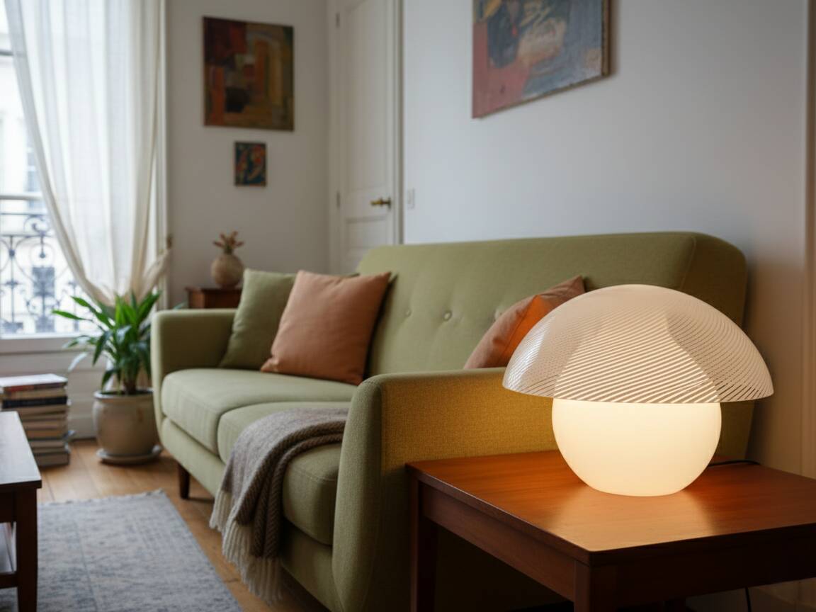 Murano glass incamiciato mushroom table lamp VeART 1970s