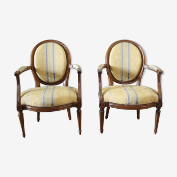 Paire de fauteuils d'époque Louis XVI