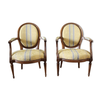 Paire de fauteuils d'époque Louis XVI