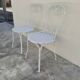 Pair of wrought iron garden chairs, antique manufacture