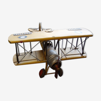 Plane yellow metal biplane