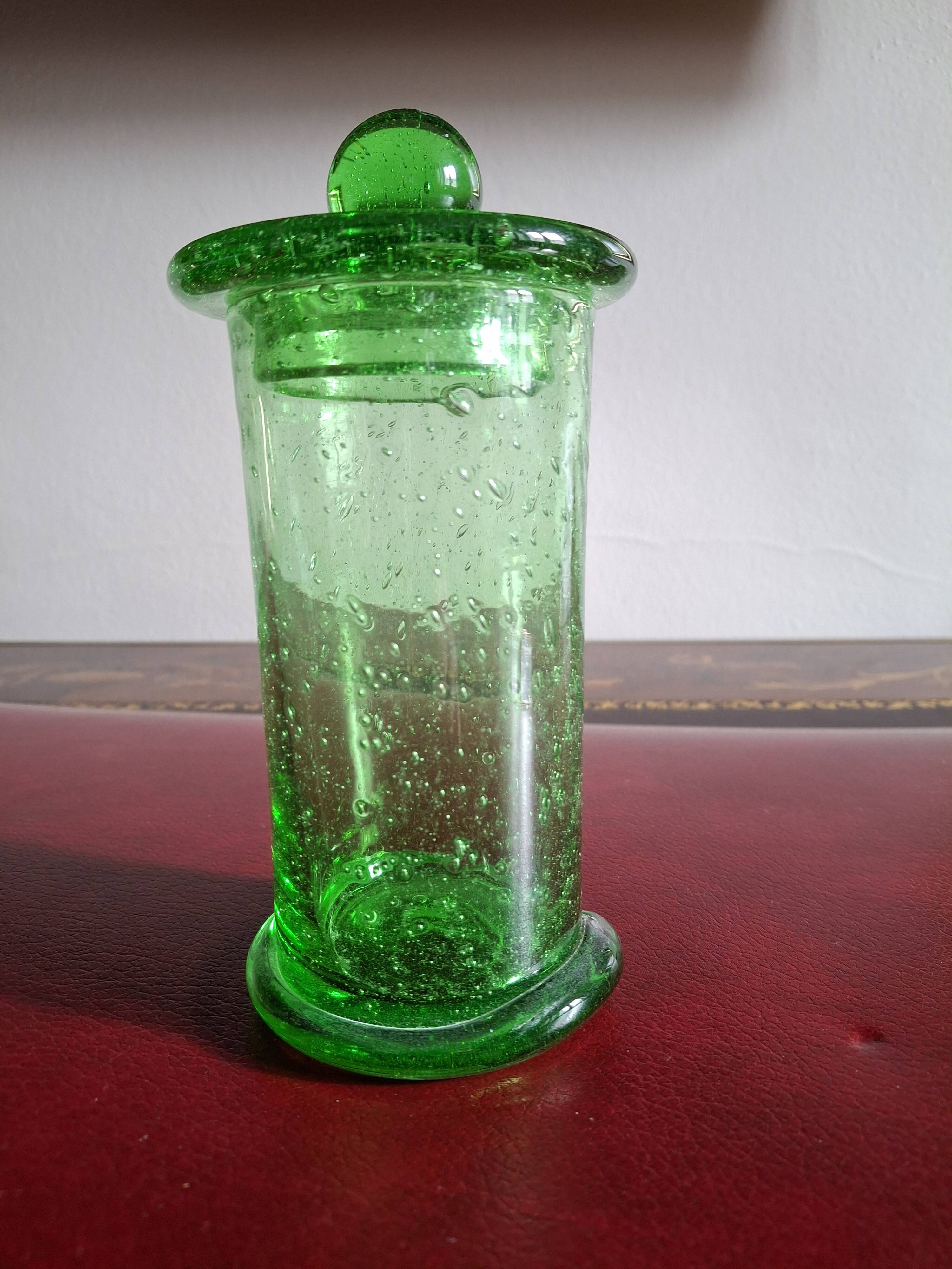 Candy dish for deserving children, Biot bubble glass, also known as an apothecary jar