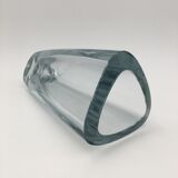 Strombergshyttan, sweden - crystal vase, triangular shape, signed and numbered - 1950s