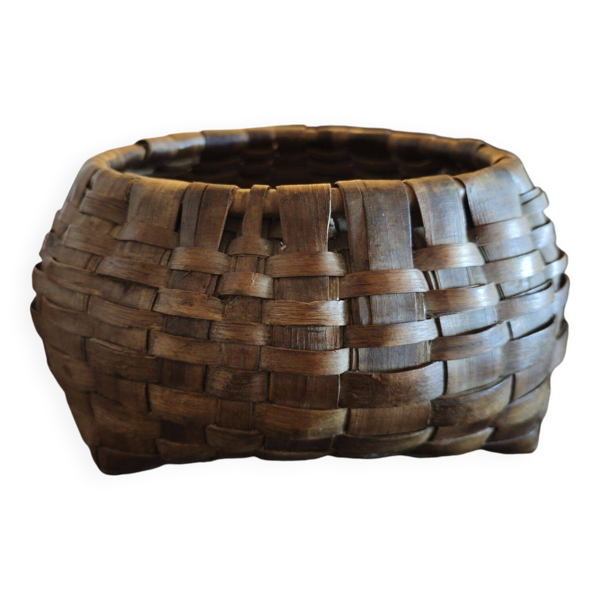 Corbeille en bois tressé - Années 1930/1940