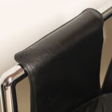 Pair of armchairs in synthetic leather and chromed metal, 1970