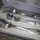 Ercuis silver-plated cutlery set, cutlery box, silverware.