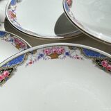 6 Small vintage French DIGOIN SARREGUEMINES flower plates 1950