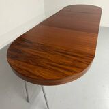 Extendable table with central leg, Italian design by Luigi Bartolini, vintage.