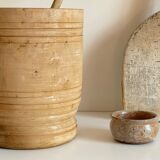 Turned wooden pots and beaters for the kitchen
