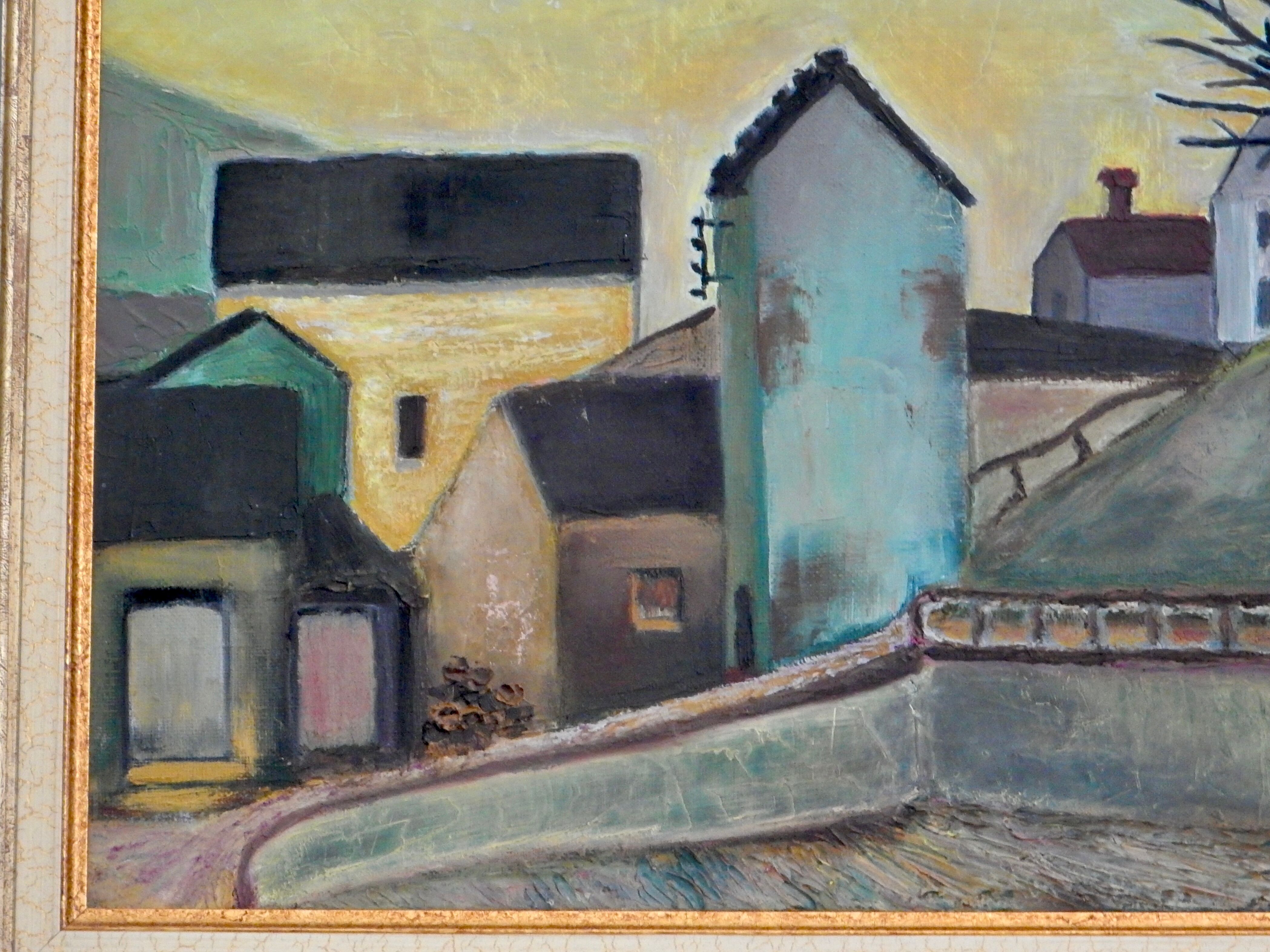 Painting hamlet in winter