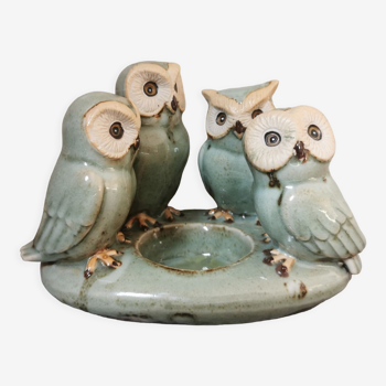 Ceramic owl candle holder