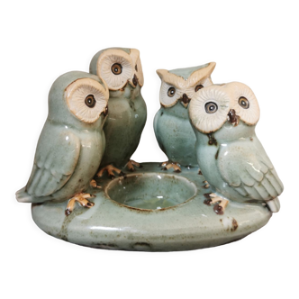 Ceramic owl candle holder