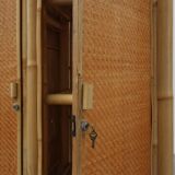 Armoire en bambou et rotin du milieu du siècle, Italie vers 1960