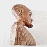 Pair of Busts or Sculptures of African Men and Women in high quality carved wood used