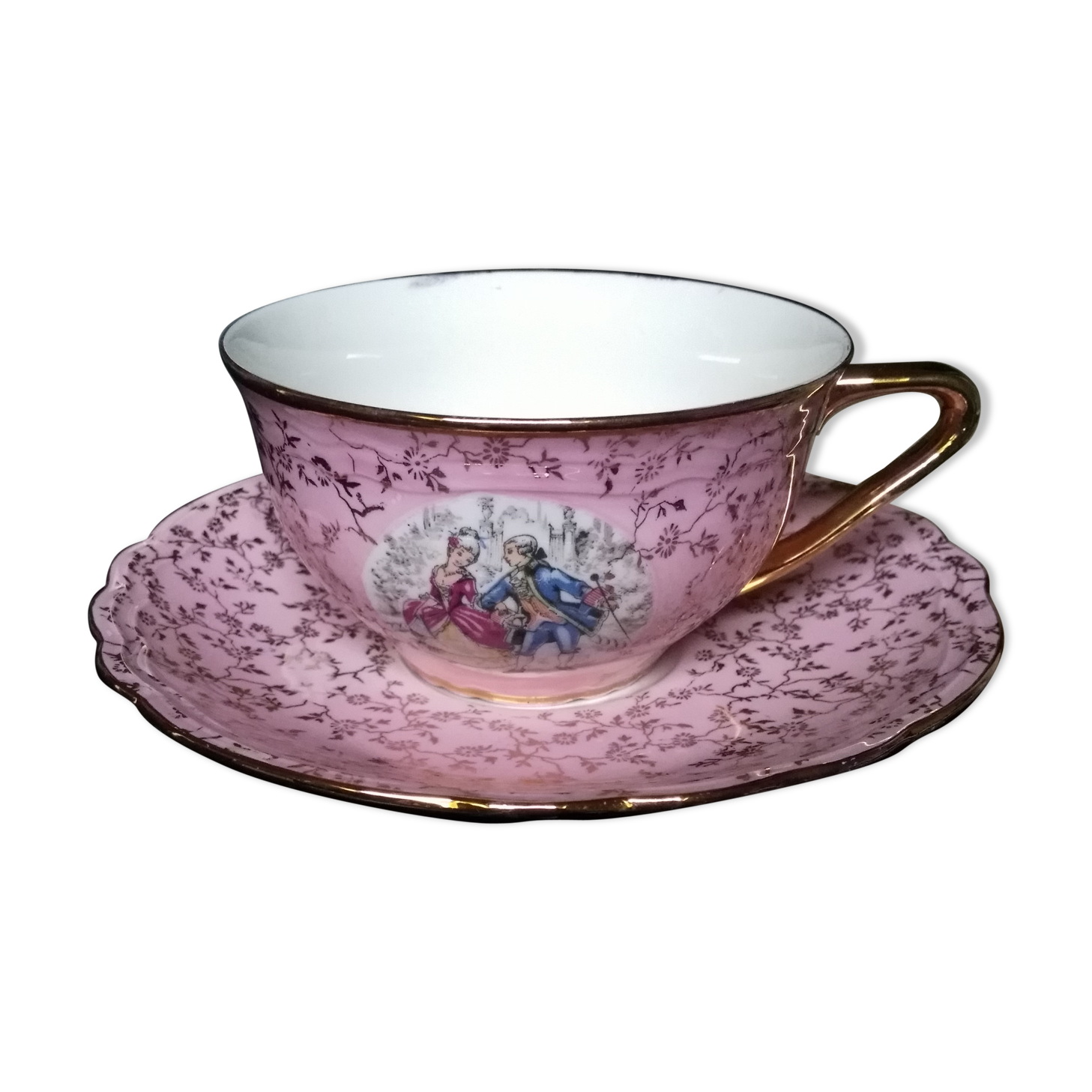 Lunch cup and sub-cup of Italian porcelain