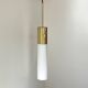 Vintage brass and opaline pendant light, Limburg, Germany 1960s