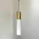 Vintage brass and opaline pendant light, Limburg, Germany 1960s