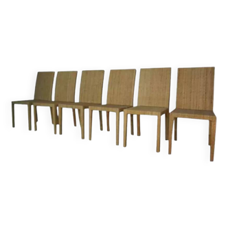 Set of 6 model 1935 chairs by Jean Michel Frank and Adolphe Chanaux for Ecart