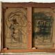 Bouquet d’œillets en vase bleu et blanc, signée