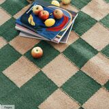 Tapis en jute — à carreaux, vert