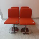 Lot 4 chaises vintage en cuir par Poltronova variante harlow 1971