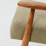 Scandinavian armchair khaki corduroy design by H.Lis 