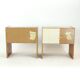 Set Of 2 Square Bedside Tables In Mahogany, Czechoslovakia 1970s