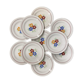 Set of 10 dessert plates in opaque porcelain Moulin des Loups - La Ruche