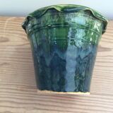 Glazed terracotta flowerpot