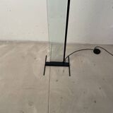 Glass and metal floor lamp 1980, Autograph