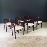 Mid-Century Modern Curved Dining Chairs, Italy, 1970s, Set of 6